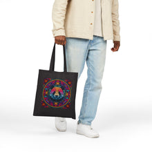 Load image into Gallery viewer, Colorful  Panda Bear Mandala Cotton Tote Bag | Psychedelic Animal Flower Design
