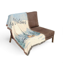 Load image into Gallery viewer, Christmas Woven Blanket – Snowy Cabin Design
