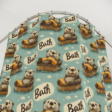 Load image into Gallery viewer, Adorable Otter Bath Shower Curtain | Animal Theme Bathroom Decor
