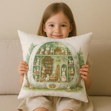 Load image into Gallery viewer, Easter Bunny Pillow, Cute Bunny Throw Pillow, Easter Home Decor, Spring Pillow Cover, Easter Gift for Her, Bunny Lover Gift"
