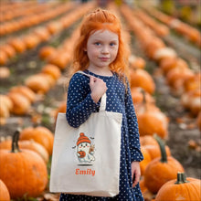 Load image into Gallery viewer, Personalized Halloween Tote Bag: Custom Name Canvas Candy Bag
