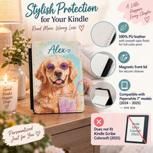 Load image into Gallery viewer, Cute Kindle Case ,Personalized Kindle Cover, Animal Kindle, Funny Dog Design, Animal Kindle For Dog Mom, Christmas Gift For Book Lover
