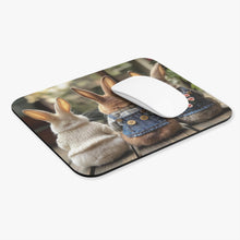Load image into Gallery viewer, Cute Rabbits Mouse Pad, Black Rectangle Desk Pad - Adorable Bunny Design, Office Desk Accessories, Gaming Mat, Animal Lover Gift, Non-Slip
