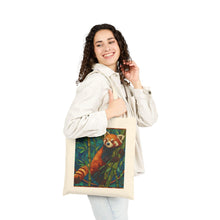 Load image into Gallery viewer, Red Panda in Bamboo Tote Bag | Canvas Animal Illustration
