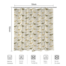 Load image into Gallery viewer, Dinosaur Bathroom Set • Shower Curtain + Flannel Mats • Cute Dino Pattern Bath Decor • 4-Piece Bathroom Bundle
