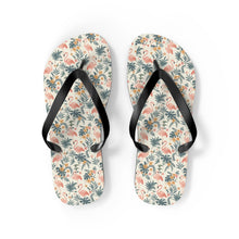 Load image into Gallery viewer, Tropical Flamingo Floral Flip Flops
