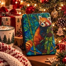 Load image into Gallery viewer, Personalized Red Panda Kindle Case, Stained Glass eReader Cover, Book Lover Gift
