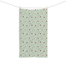Load image into Gallery viewer, Ladybug Botanical Floral Print Hand Towel

