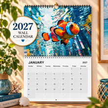 Load image into Gallery viewer, Clownfish Calendar 2027, Cute Clownfish Wall Calendar, Clownfish Lover Gift, Ocean Animal Art

