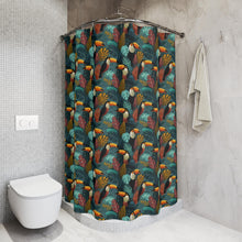 Load image into Gallery viewer, Tropical Toucan Shower Curtain, Vibrant Jungle Bathroom Decor
