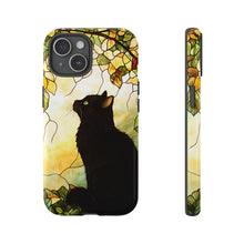 Load image into Gallery viewer, Black Cat Stained Glass Phone Case: Protective Pet Lover Gift
