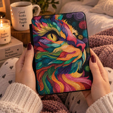 Load image into Gallery viewer, Personalized Rainbow Cat Kindle Case, Colorful Cat eReader Cover, Cat Lover Gift, Animal Kindle
