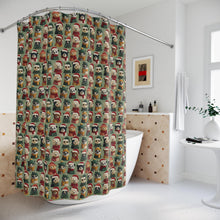 Load image into Gallery viewer, Christmas Animal Shower Curtain, Festive Holiday Bathroom Decor
