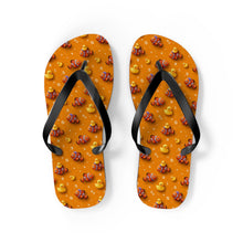 Load image into Gallery viewer, Orange Flip Flops – Rubber Duck Clown Fish Design
