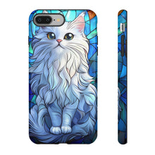 Load image into Gallery viewer, Stained Glass White Persian Cat Phone Case: Protective iPhone Cover

