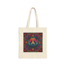 Load image into Gallery viewer, Colorful  Panda Bear Mandala Cotton Tote Bag | Psychedelic Animal Flower Design
