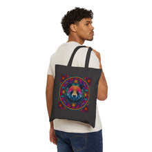 Load image into Gallery viewer, Colorful  Panda Bear Mandala Cotton Tote Bag | Psychedelic Animal Flower Design
