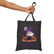 Load image into Gallery viewer, Personalized Halloween Tote Bag for Kids, Ghost Pumpkin Design
