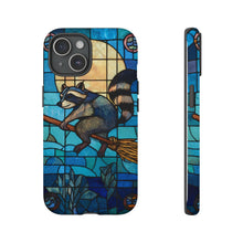 Load image into Gallery viewer, Raccoon Witch Phone Case: Stained Glass Art, Protective TPU Cover
