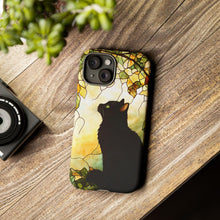Load image into Gallery viewer, Black Cat Stained Glass Phone Case: Protective Pet Lover Gift
