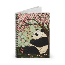 Load image into Gallery viewer, Panda Blossom Spiral Notebook, Cute Journal for Kids, School Supplies, Nature Lover Gift, Easter, Spring Decor,Gift For Mothers Day
