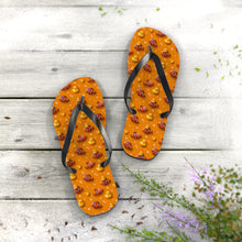 Load image into Gallery viewer, Orange Flip Flops – Rubber Duck Clown Fish Design
