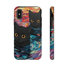 Load image into Gallery viewer, Stained Glass Black Cat Cubs Pool, Car Mom Gift, Ipone 17,16,15,Samsung phone cover, Google Pixel Phone Cover
