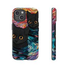 Load image into Gallery viewer, Stained Glass Black Cat Cubs Pool, Car Mom Gift, Ipone 17,16,15,Samsung phone cover, Google Pixel Phone Cover
