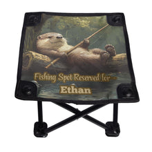 Load image into Gallery viewer, Personalized Otter Fishing Stool, Custom Camping Chair for Fisherman
