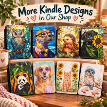 Load image into Gallery viewer, Stained Glass Pug Kindle Case , Pug Face E-Reader Cover, Book Lover Gift, Kindle Accesories, Animal Kindle
