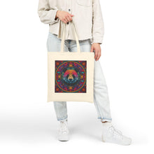Load image into Gallery viewer, Colorful  Panda Bear Mandala Cotton Tote Bag | Psychedelic Animal Flower Design
