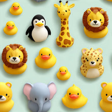 Load image into Gallery viewer, Cute Lion Penguin Duck 3D Pattern Hand Towel | Animal Print, Bathroom Towel
