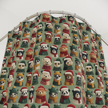 Load image into Gallery viewer, Christmas Animal Shower Curtain, Festive Holiday Bathroom Decor
