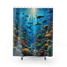 Load image into Gallery viewer, Underwater Ocean Shower Curtain: Coastal Bathroom Decor
