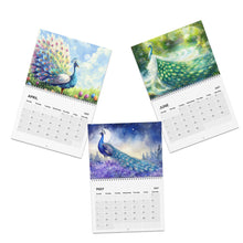 Load image into Gallery viewer, Peacock Calendar 2027, Colorful Peacock Wall Calendar, Peacock Lover Gift, Bird Lover Gift, Nature Calendar, Elegant Bird Decor
