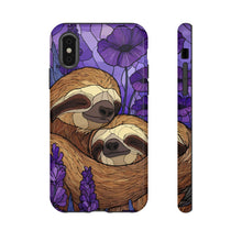 Load image into Gallery viewer, Stained Glass Cute Sloth Couple Phone Case
