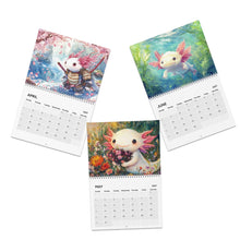 Load image into Gallery viewer, Axolotl Calendar 2027, Cute Axolotl Wall Calendar, Axolotl Lover Gift, Kawaii Animal Calendar, Cute Amphibian Gift, Christmas Gift
