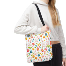 Load image into Gallery viewer, Whimsical Easter Tote Bag - Bunny &amp; Egg Design for Spring, Reusable Shopping Bag, Cute Gift for Easter Basket, Spring Decor, Eco-Friendly
