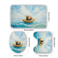 Load image into Gallery viewer, Snail Bathroom Set: Flannel Toilet Mat – Lid Cover &amp; Bath Rug

