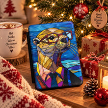 Load image into Gallery viewer, Stained Glass Otter Kindle Case ,Otter Artwork eReader Cover, Book Lover Gift. Kindle Accesories
