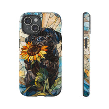 Load image into Gallery viewer, Black Pug Sunflower Tough Phone Case: Dog Lover Gift
