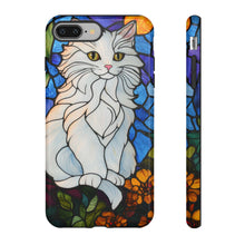 Load image into Gallery viewer, Stained Glass Style White Persian Cat Phone Case
