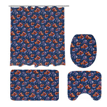Load image into Gallery viewer, Cute Clownfish Shower Curtain Set | 4-Piece Ocean Bathroom Decor | Flannel Mats + Waterproof Curtain
