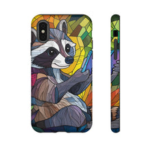 Load image into Gallery viewer, Funny Raccoon Stained Glass Tough Phone Case: Animal Lover Gift
