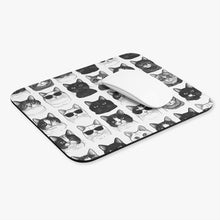 Load image into Gallery viewer, Black and White Cats Mouse Pad, Kitten Lover Desk Decor
