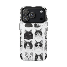 Load image into Gallery viewer, Black and White Cats Phone Case, Protective iPhone Cover
