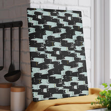 Load image into Gallery viewer, Black and White Cat Pattern Glass Cutting Board | Cute Cat Kitchen Decor

