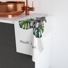 Load image into Gallery viewer, Baby Zebra with Tropical Leaves Hand Towel | Personalized Name Option
