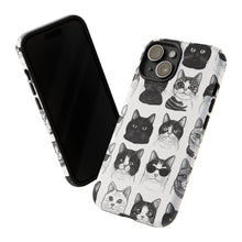 Load image into Gallery viewer, Black and White Cats Phone Case, Protective iPhone Cover
