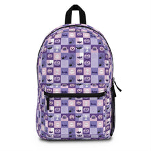 Load image into Gallery viewer, Halloween Backpack – Purple Ghost &amp; Pumpkin Design

